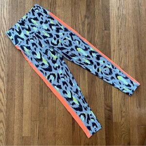 Aerie Chill. Play. Move 7/8 Leggings Animal Print Bright Orange Stripe Size Med